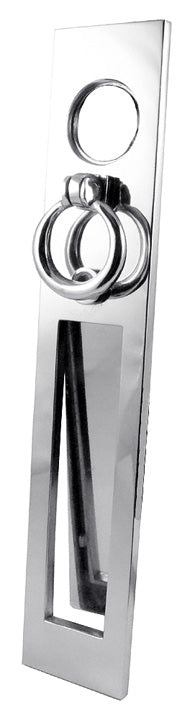 Chrome Vertical Victorian Trinity Letter Plate 276x55mm