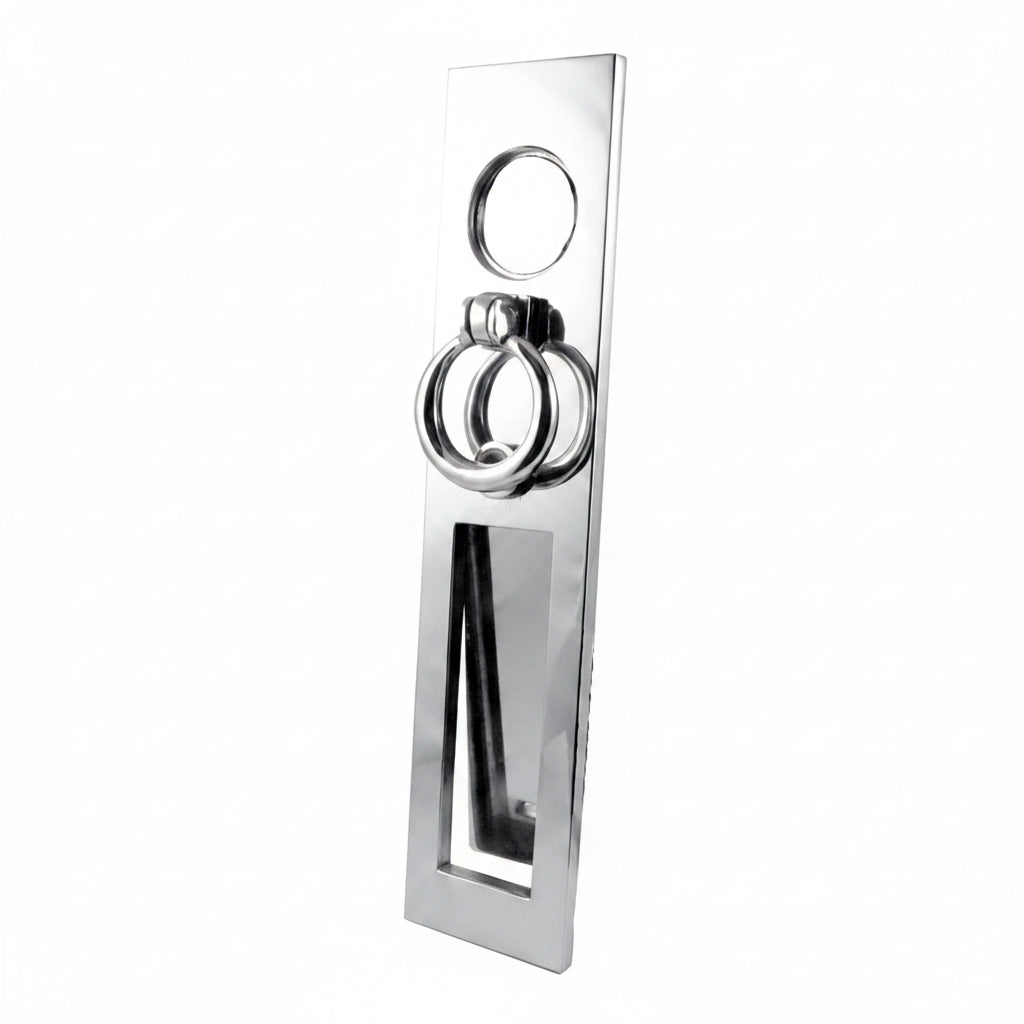 Chrome Vertical Victorian Trinity Letter Plate 276x55mm