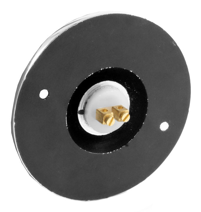 Polished Chrome and Black Visitors Bell Push 81mm