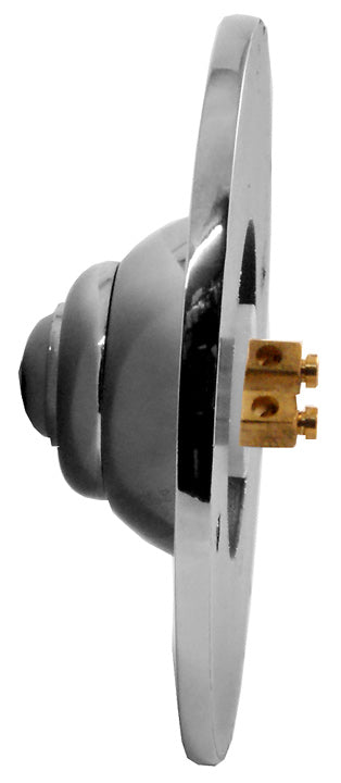 Polished Chrome and Black Visitors Bell Push 81mm