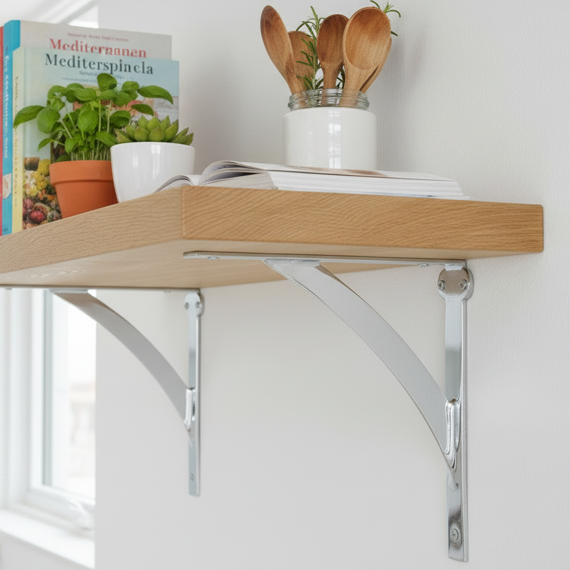 Polished Chrome Heavy Duty Shelf Brackets