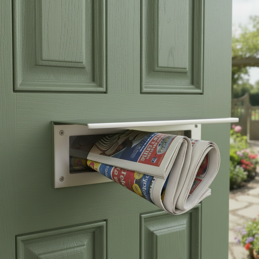 Satin Chrome Internal Tidy with Draught Excluder 310x113mm