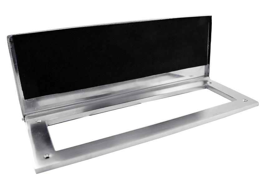 Satin Chrome Internal Tidy with Draught Excluder 310x113mm