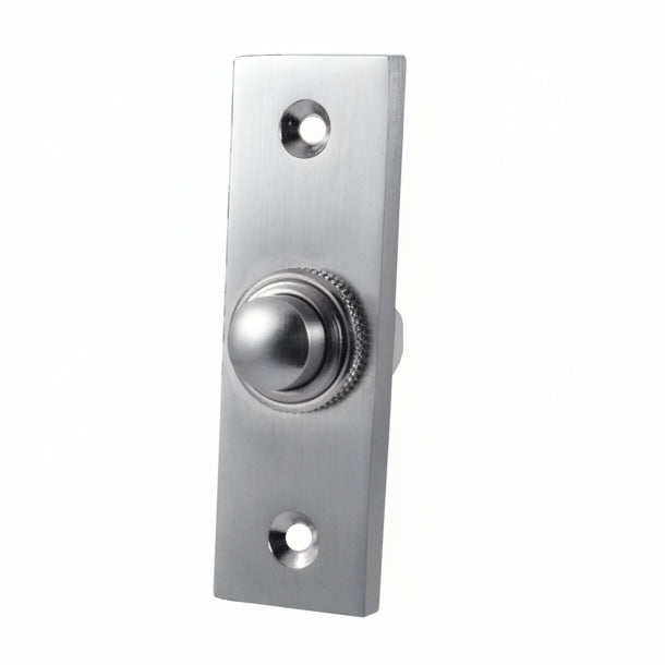 Satin Chrome Profile Bell Push 73x23mm