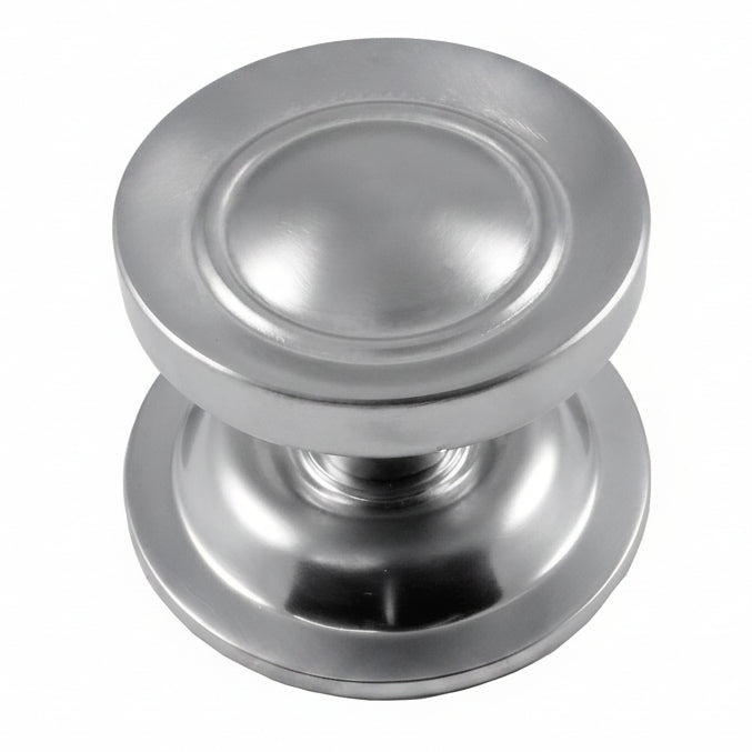 Satin Chrome Victorian Centre Door Knob 83mm