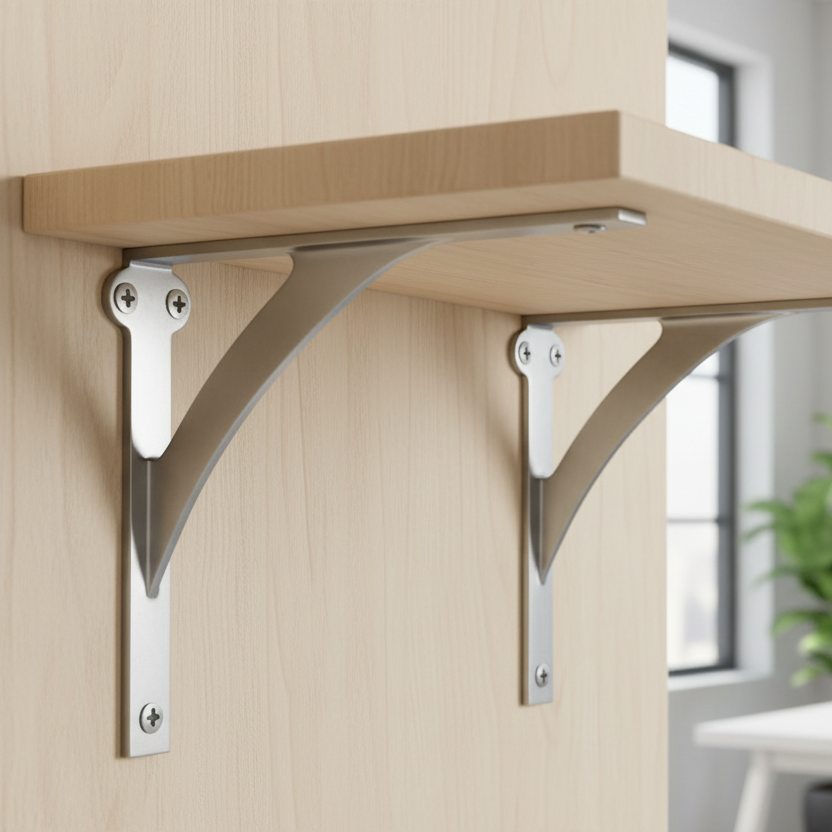 Satin Chrome Heavy Duty Shelf Brackets