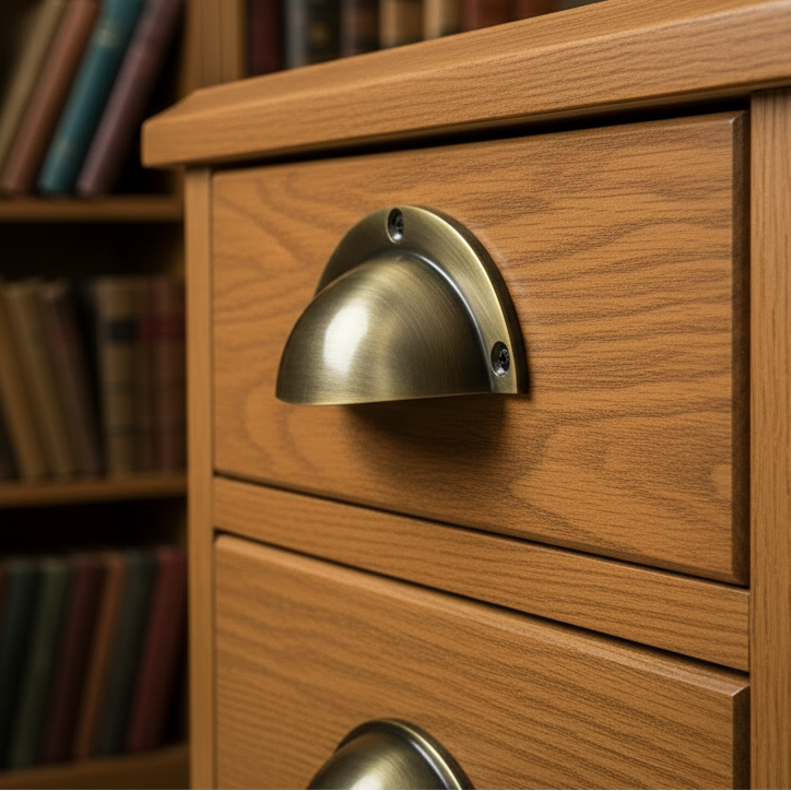 Antique Brass Drawer Pull 95x44mm