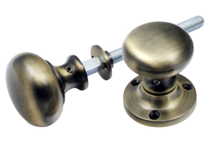 Antique Brass Mushroom Rim Door Knobs 50mm
