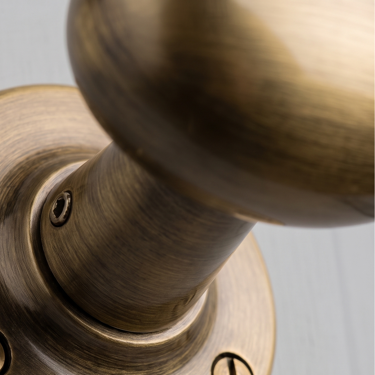 Antique Brass Oval Mortice Door Knobs 50mm