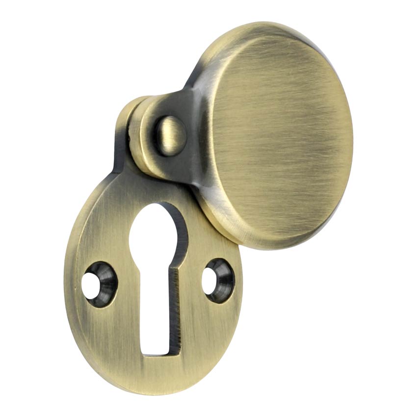 Antique Brass Heavy Covered Escutcheon 32mm