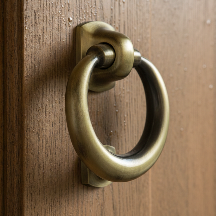 Antique Brass Ring Door Knocker 114mm