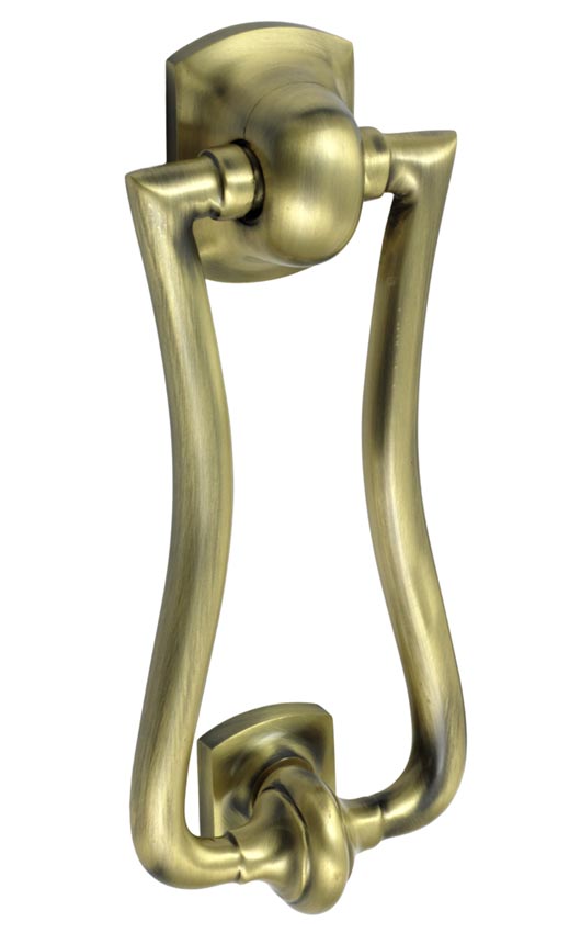 Antique Brass Slim Diplomat Door Knocker 185x80mm
