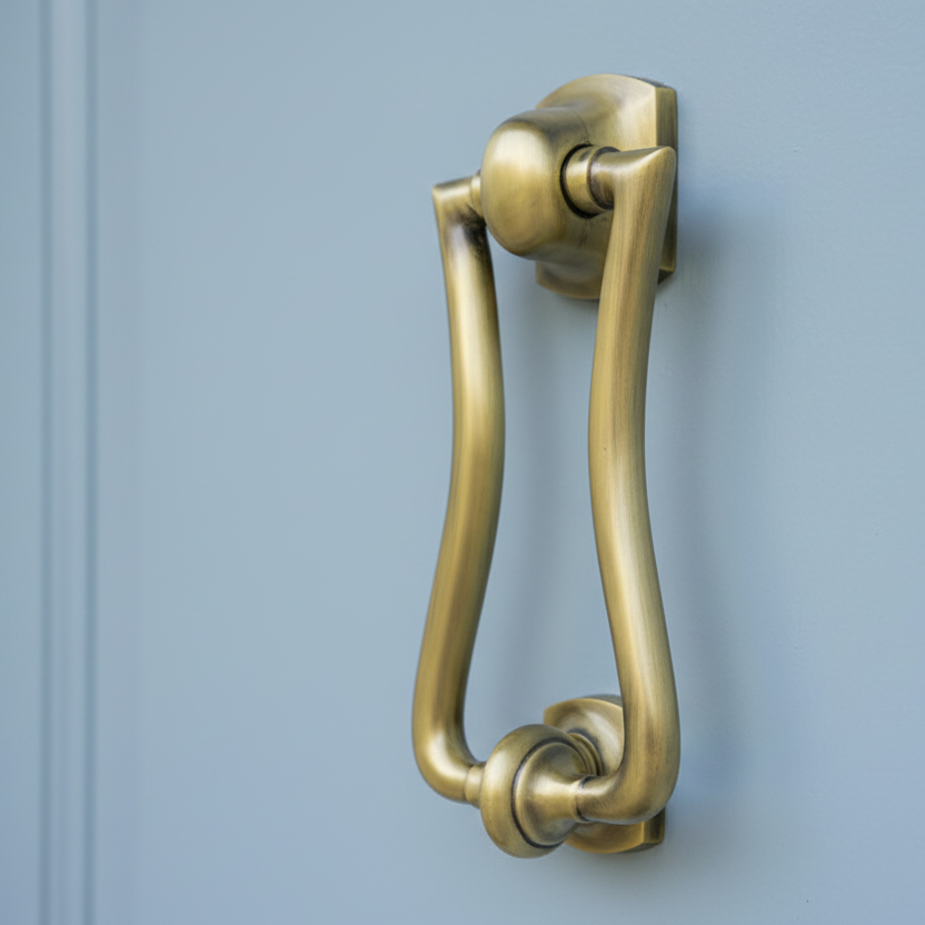 Antique Brass Slim Diplomat Door Knocker 185x80mm