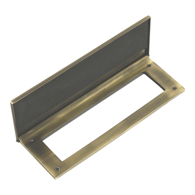 Antique Brass Internal Tidy with Draught Excluder 260x88mm
