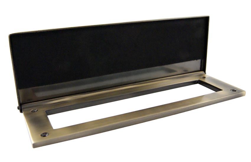 Antique Brass Internal Tidy with Draught Excluder 315x115mm