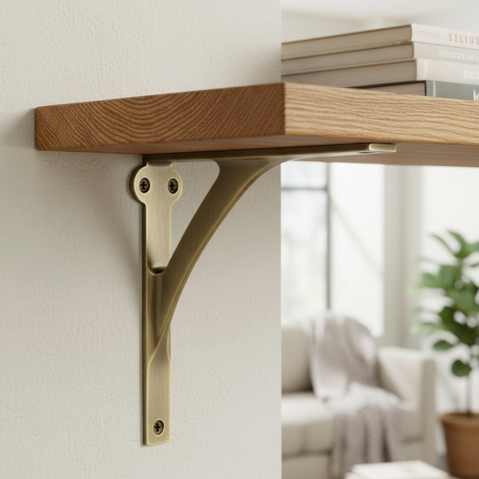 Antique Brass Heavy Duty Shelf Brackets