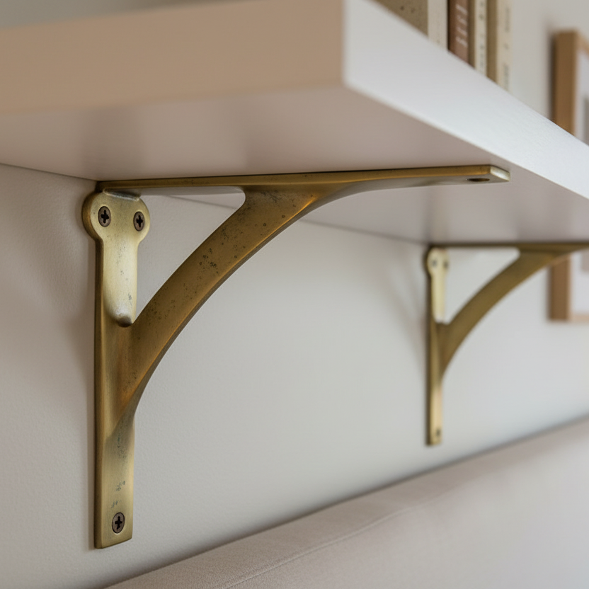 Antique Brass Heavy Duty Shelf Brackets