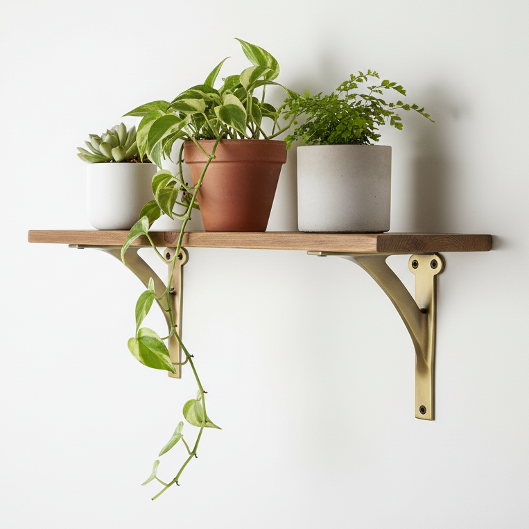 Antique Brass Heavy Duty Shelf Brackets