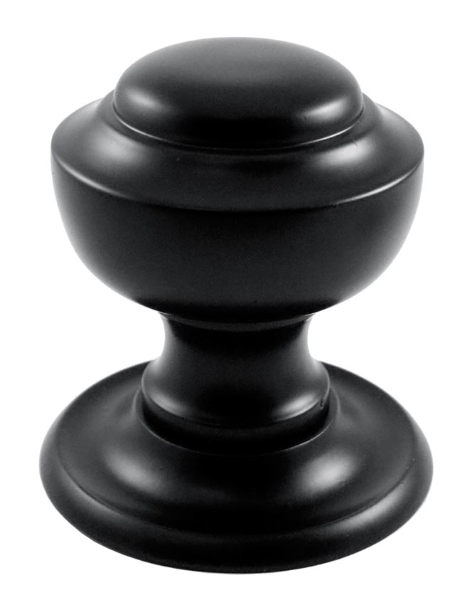 Matt Black Tiered Centre Door Knob 73mm