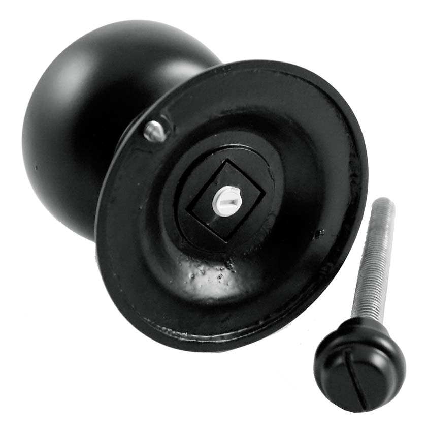Matt Black Tiered Centre Door Knob 73mm