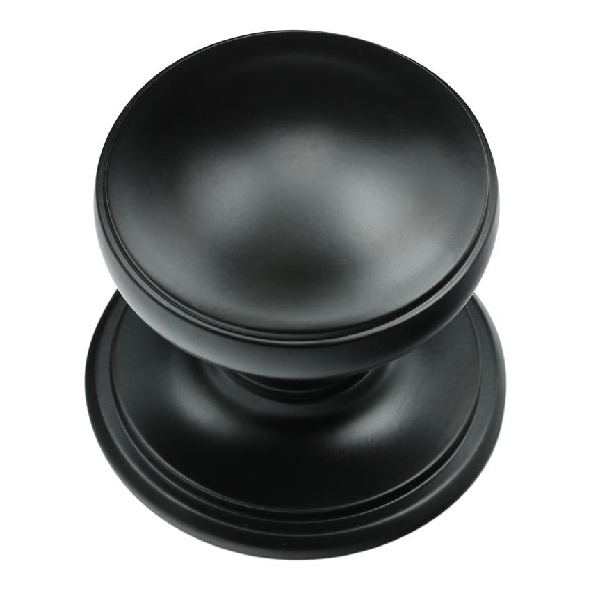 Matt Black Princess Centre Door Knob 73mm