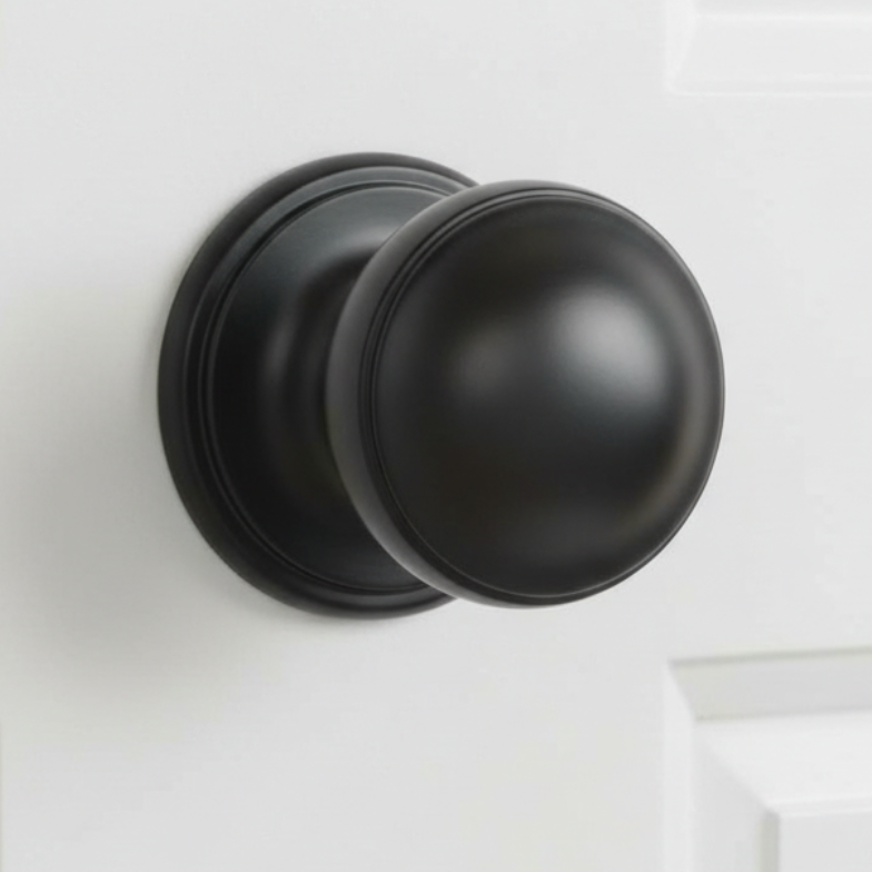 Matt Black Princess Centre Door Knob 73mm