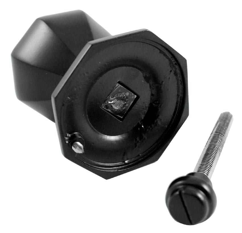 Matt Black Octagonal Centre Door Knob 66mm
