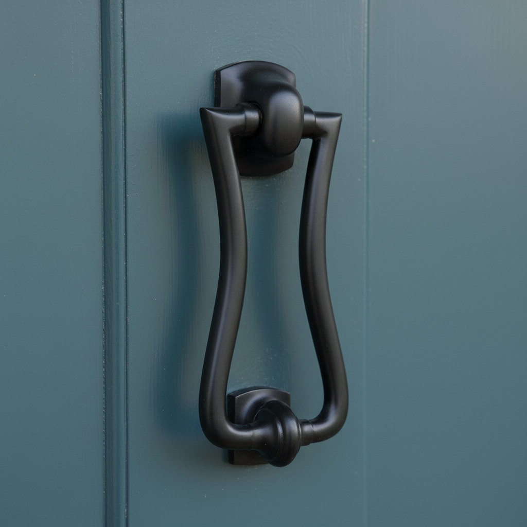 Matt Black Slim Diplomat Door Knocker 185x80mm