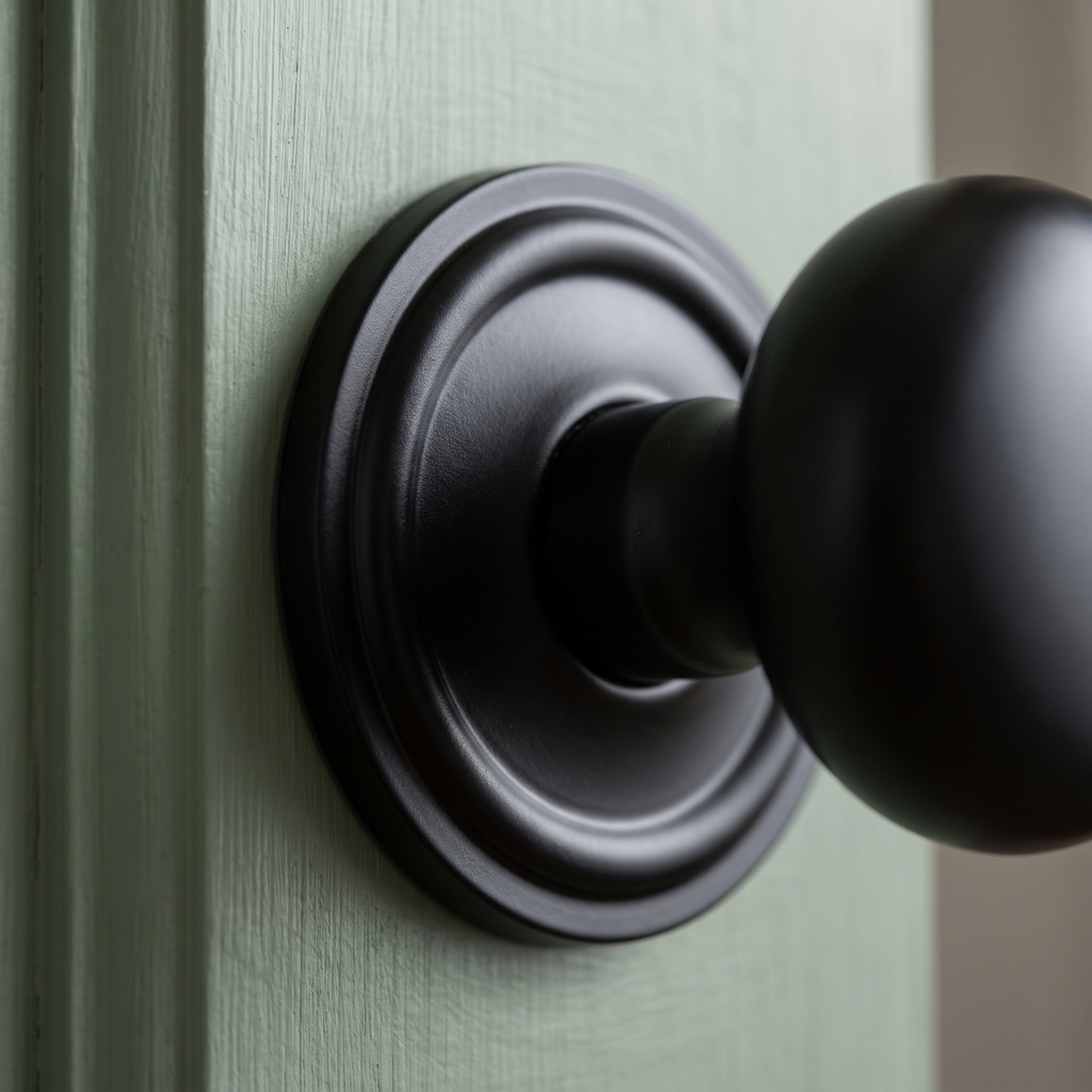 Matt Black 60mm Mushroom Mortice Door Knobs