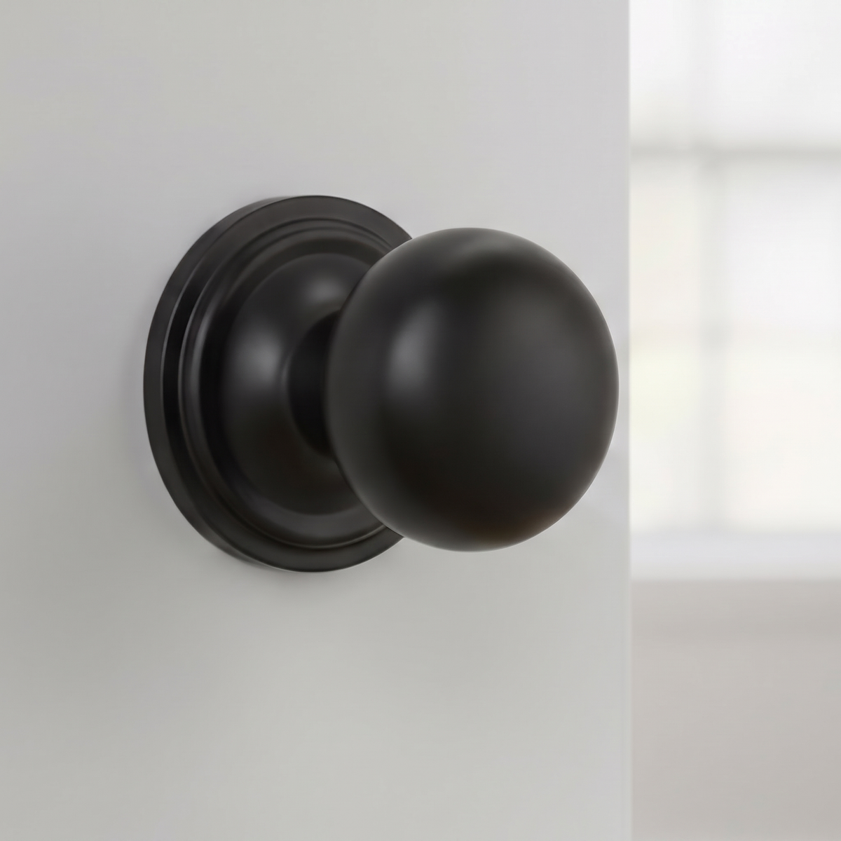 Matt Black 60mm Mushroom Mortice Door Knobs
