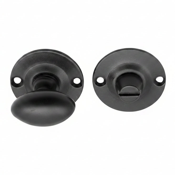 Matt Black Oval Bathroom Turn and Release