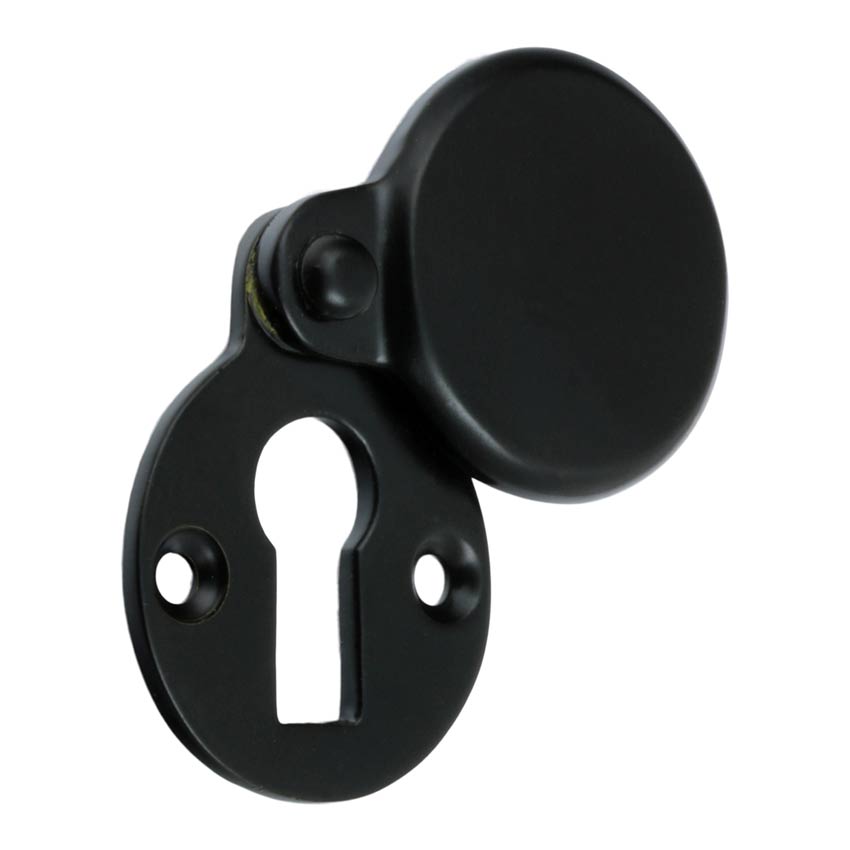 Matt Black Heavy Covered Escutcheon 42x33mm