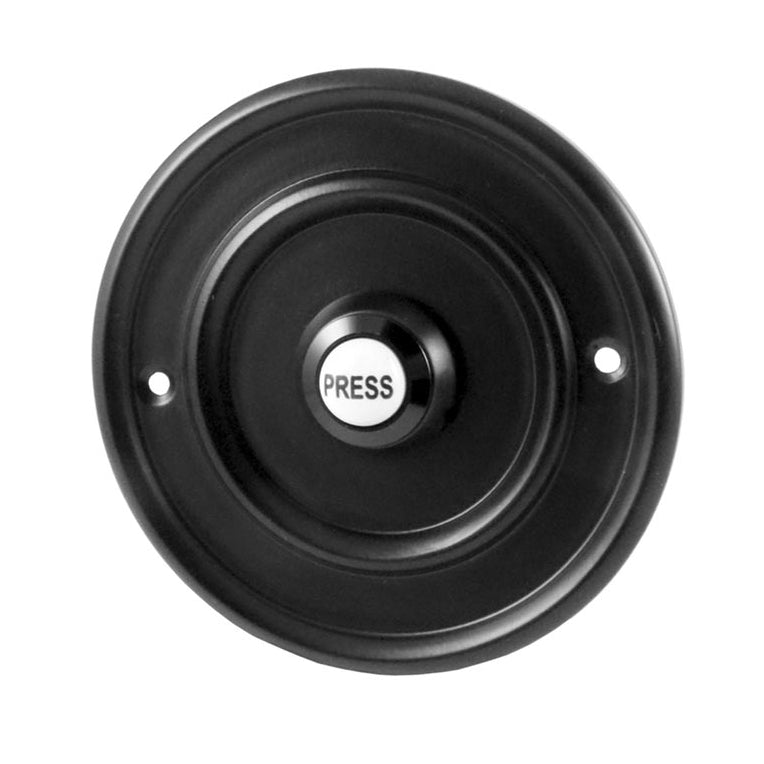 Matt Black Circular Bell Push with China Press 60mm