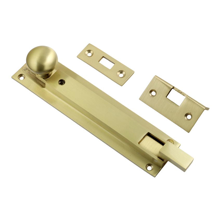Satin Brass Cranked Locking Bolt 205x39mm