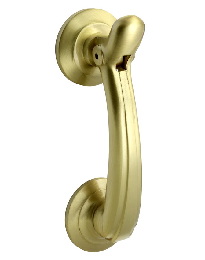 Satin Brass Bow Knocker 135mm