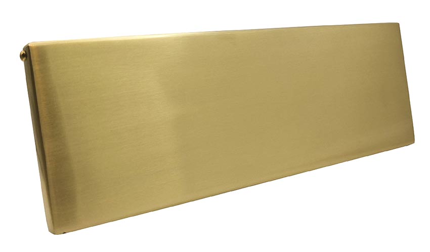 Satin Brass Internal Tidy with Draught Excluder 260x88mm