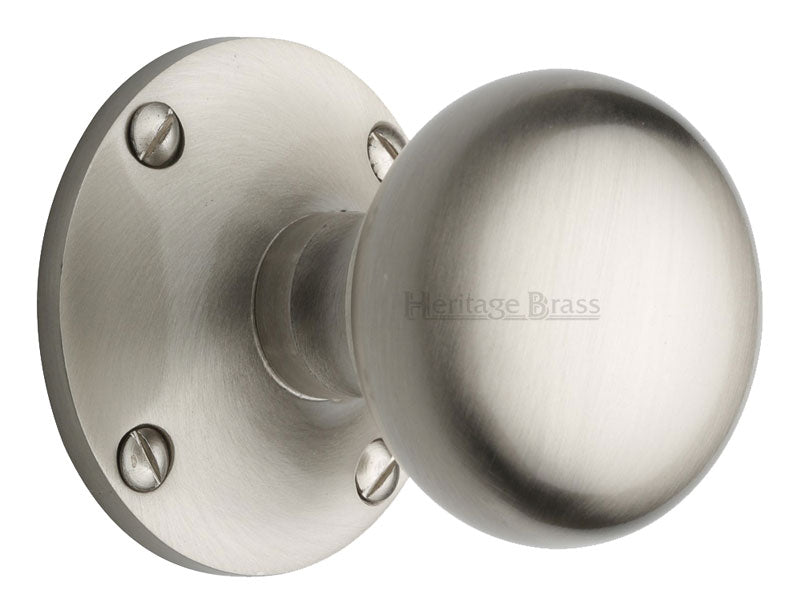 Kensington Satin Nickel Mortice Door Knobs 64mm