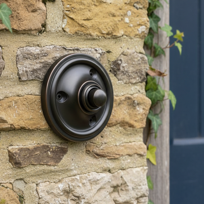 Prima Dark Bronze Victorian Round Bell Push 60mm DB39