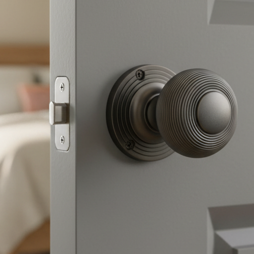 Prima Dark Bronze Reeded Door Knobs 55mm DB96