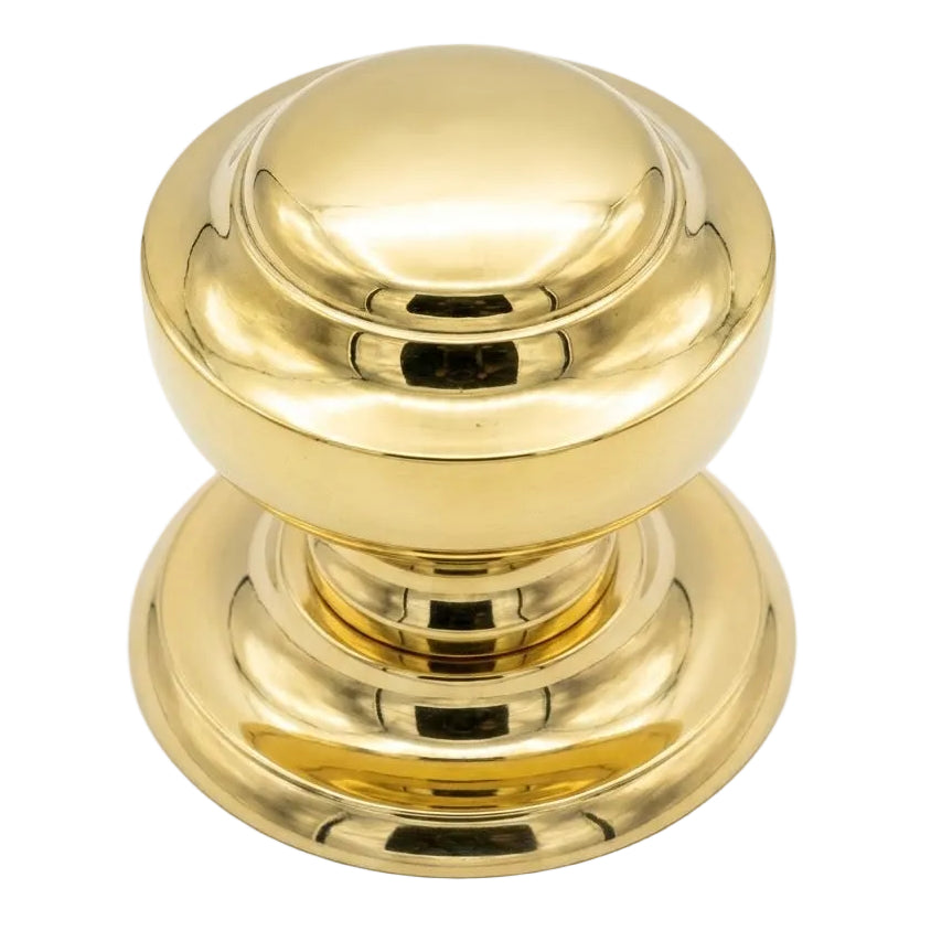 Unlacquered Brass Tiered Centre Door Knob 73mm