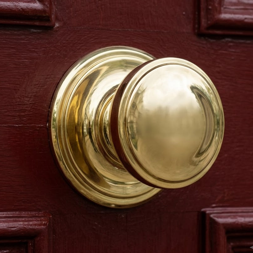 Unlacquered Brass Princess Centre Door Knob 73mm