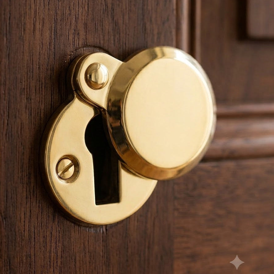 Brass Covered Heavy Escutcheon 41x32mm