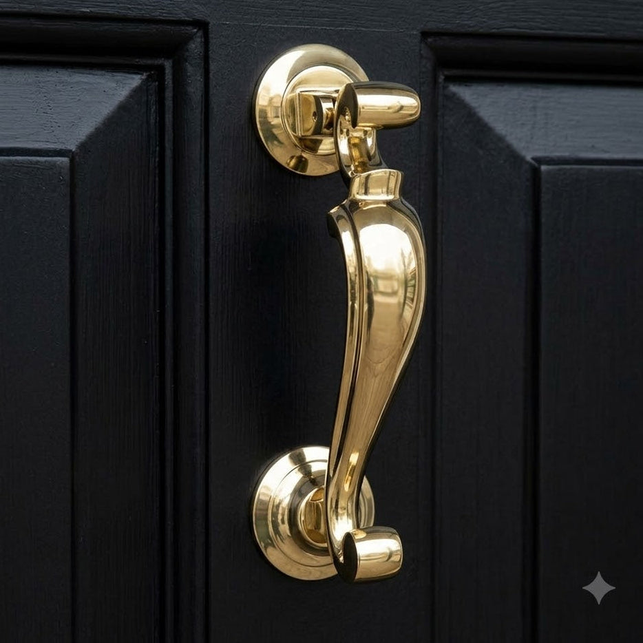 Unlacquered Brass Profile Doctor Knocker 190x49mm