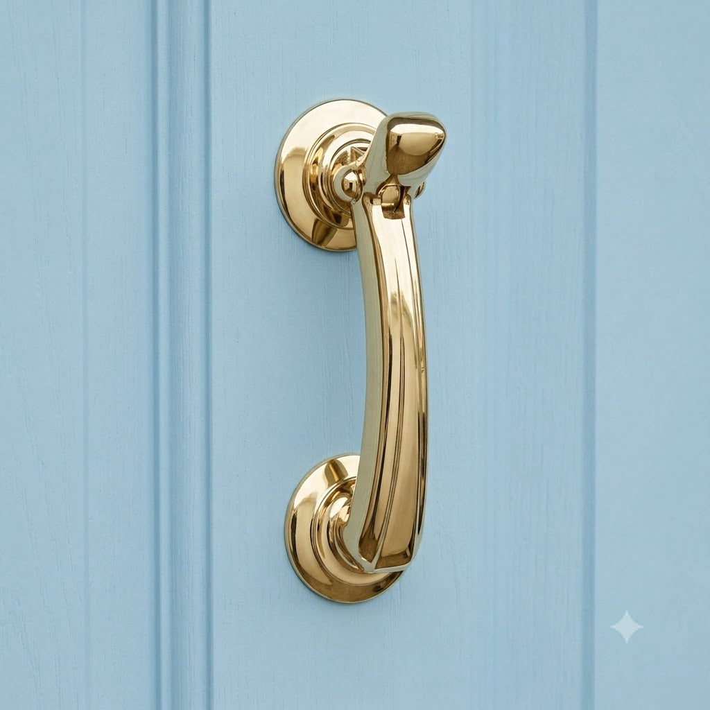 Unlacquered Brass Bow Door Knocker 135x42mm