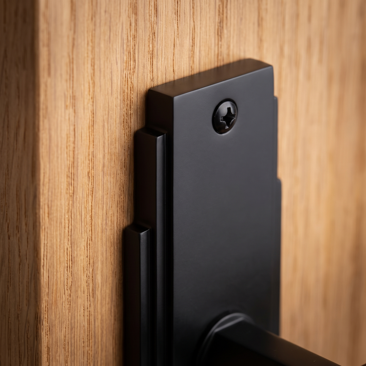 Matt Black Art Deco Lock Door Handles