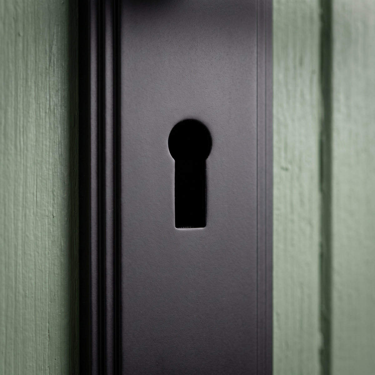 Matt Black Art Deco Lock Door Handles