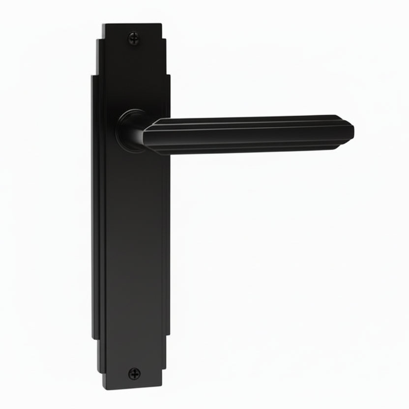 Matt Black Art Deco Latch Door Handles