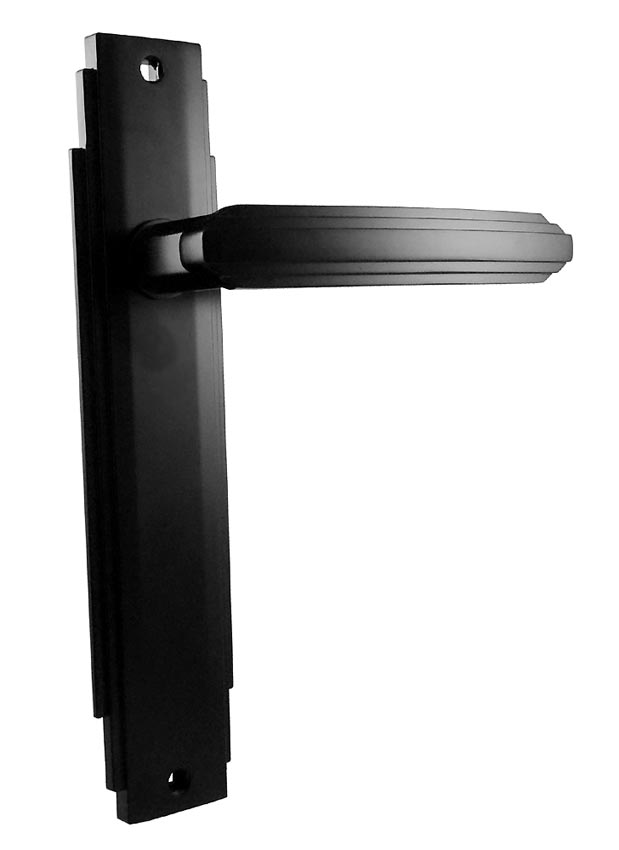 Matt Black Art Deco Latch Door Handles