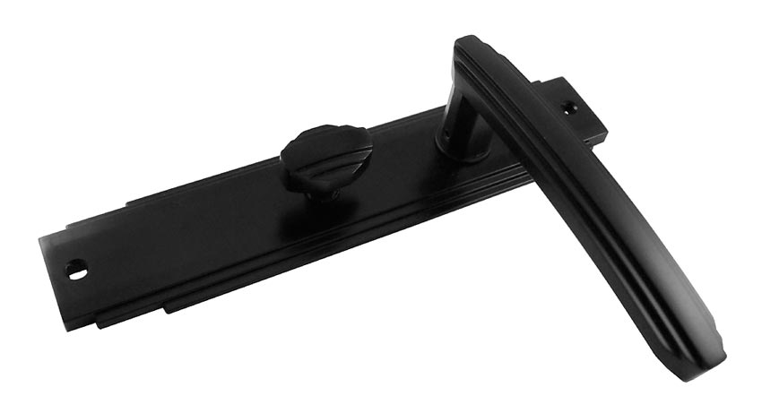 Matt Black Art Deco Bathroom Door Handles