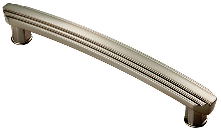 Satin Nickel Art Deco Cabinet Handle 190mm